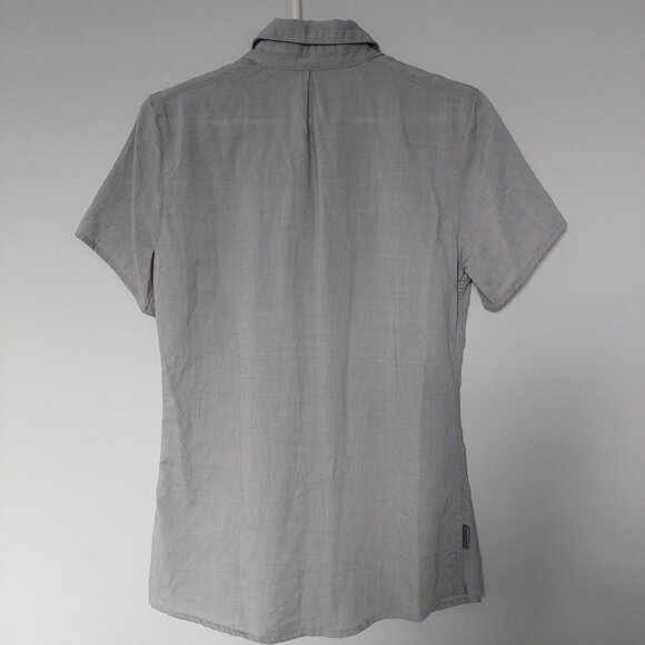 Icebreaker Light Gray Button Down Merino Wool Short Sleeve Shirt, XS - Picture 2 of 8
